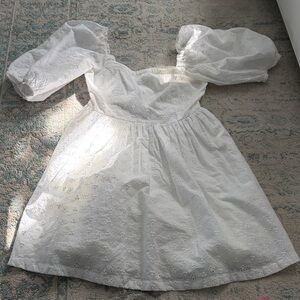 American Eagle White Eyelet Puff Sleeve Dress